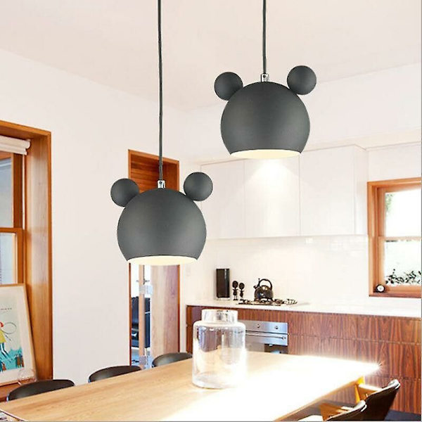 Nordisk vegglampe i aluminium Mickey vegglampe for barnerom moderne innendørs vegglampearmaturer E27 kreativ belysning Grønn hengende
