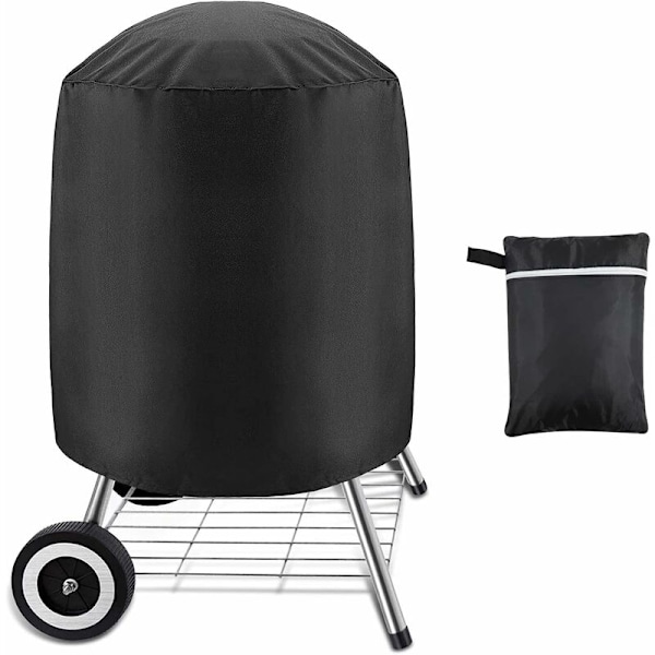 Set med 1, grillöverdrag i kol, vattentätt överdrag för utomhusgrill, rund grill, svart, (70 x 70 cm)