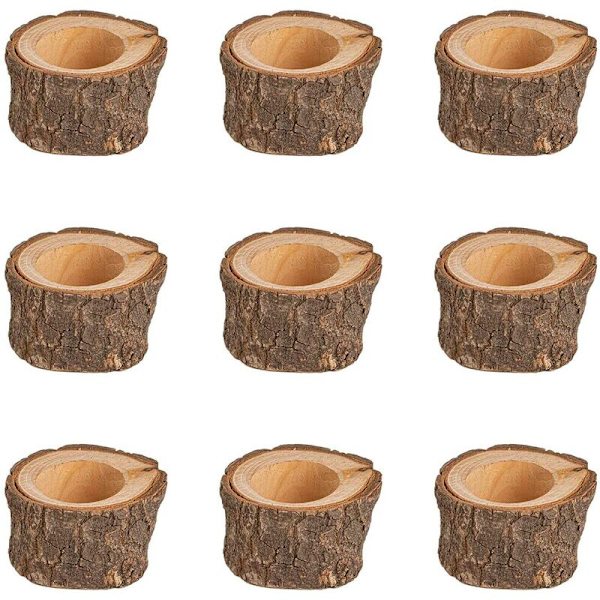 9-pack trälyktor, M-storlek, innerdiameter, votivljuslyktor, rustik bröllopsdekoration