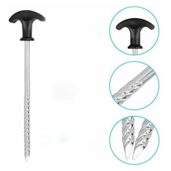 Tältpinnar 12 stycken Tältpinnar Järnpinnar Tältmarkpinnar 21cm Tälthake Tältfästpinnar för Parasoll Skog, Gräsmark, Gräs, Sandjord