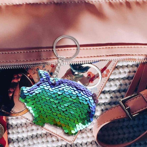 Sød gris bil nøglering charme gave gaver til glitter interiør tilbehør blå