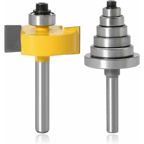 1/4\" Skaftfriskutter Sæt Træbearbejdning Friskuttere med 6 Lejer med Udskiftelige Lejer 1/8\", 1/4\", 5/16\", 3/8\", 7/16\" , 1/2\"
