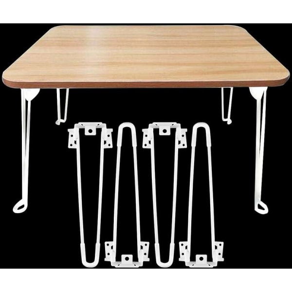 Taittuvat pöydänjalat 4 kpl Taittuvat hiusneulapöydänjalat 32 cm korkeat valkoiset Raskaat helppo asentaa Taittuva sohvapöydän jalka