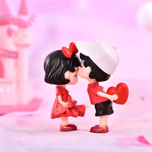 2 stk. Figurer Par Miniature Kontor Hjem Indretning Mennesker Dreng Pige Model Prinsesse Fe Figuriner Gave