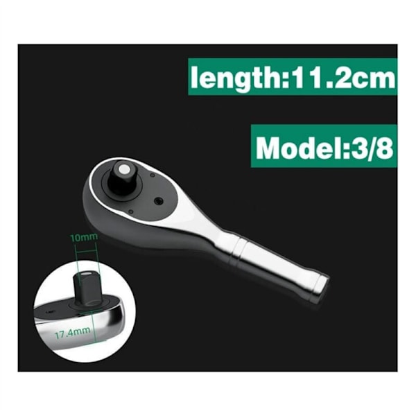 Mini Ratchetnøgle 1/4 Tommer 3/8 Tommer 1/2 Tommer 72 Tænder Nøgle Bærbare Momentnøgler Stiknøgle Ratchetnøgle Håndværktøj