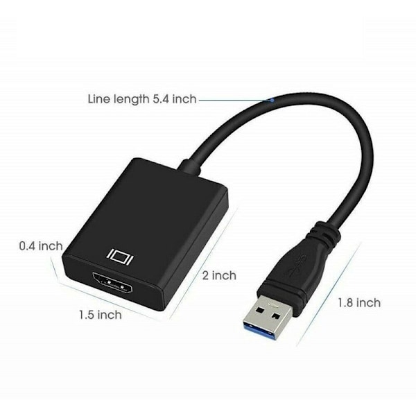 USB 3.0 till HDMI-hona omvandlare drivrutinsfri HD-adapterkabel för bärbar dator PC-projektor HDTV-kabel