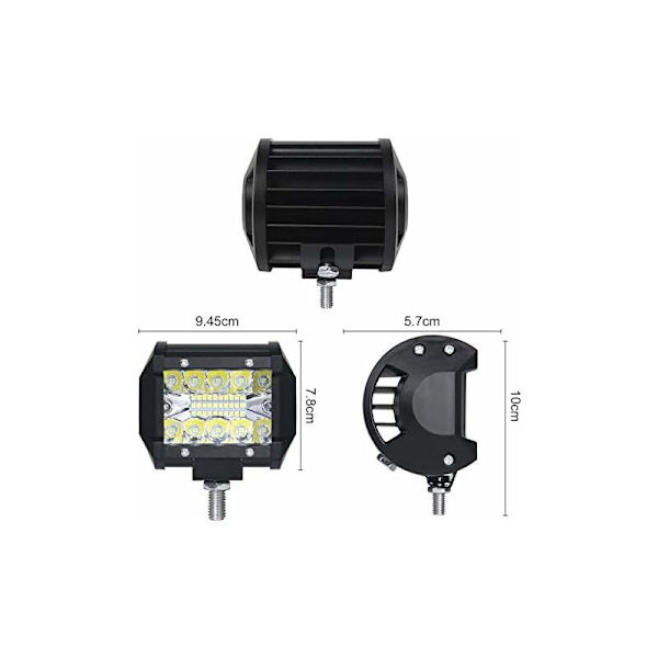 60W LED arbeidslys, 2 stk 4 tommer 6000K 5000 LM 9V-30V Vanntett IP65 Nilight LED-frontlys Lang rekkevidde LED arbeidslys, Flom tåkelys for lastebil ATV/S