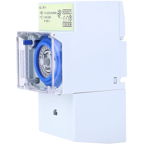 SUL181h Mekanisk Timer 24 Timer Kvartsmotor Timerbryter Relé 110 230VAC 16A