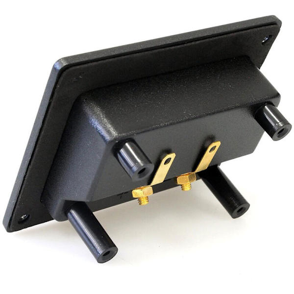 2 stk DIY Bilstereo 2-veis høyttalerboks Terminal Rund Kvadrat Koppkontakt Bindingspost Bananplugger og Subwoofer-kontakter 93X80Mm Svart