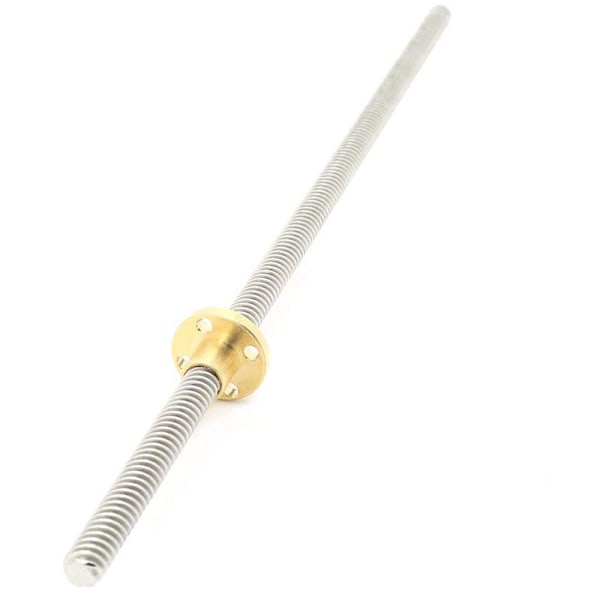 2 stk 400 mm 8 mm T8 Trapesgjengede stang med mutter for Z 3D-skrivermaskin (400 mm)