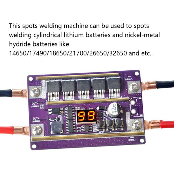 99 växlar justerbar mini punktsvetsmaskin kontrollkort för svetsning 18650 batteri/0,05-0,3 mm nickelplåt