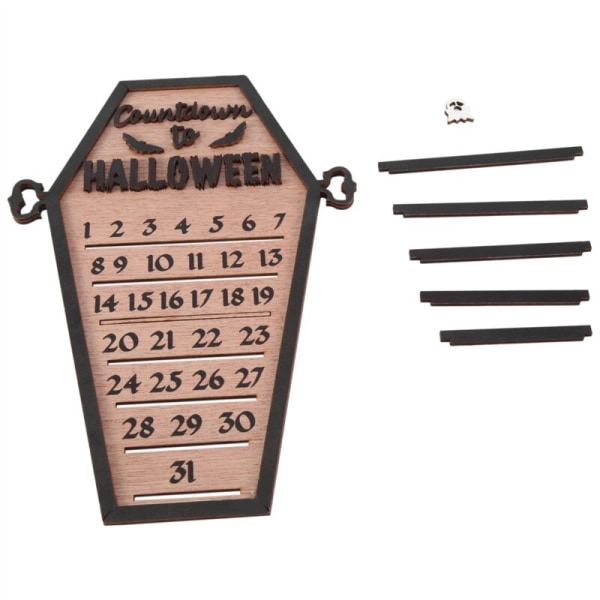 Halloween Nedtællingskalender DIY Flytbare Blokke/Tal, Dekorerede Træ Nedtællingsskilte til Halloween Dekoration