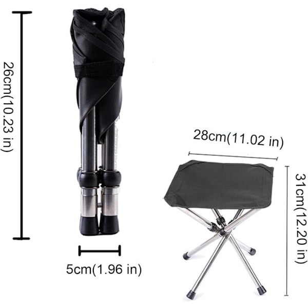 Bärbar Campingstol, Vikbar Campingpall, Vikbara Campingpallar, Bärbar Mini Vikstol, Liten Aluminium Campingstol, för Resor Vandring