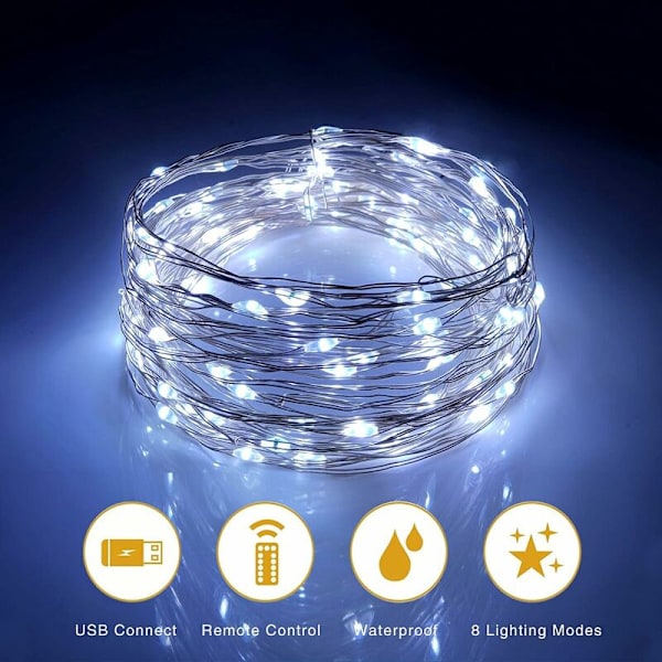 LumiChristmass gardin, 3 x 3M LED lysgardin 300LEDs, 8 lysmoduser, fjernkontrolltimer, vindusdekorasjon, bryllup, hage, rom (