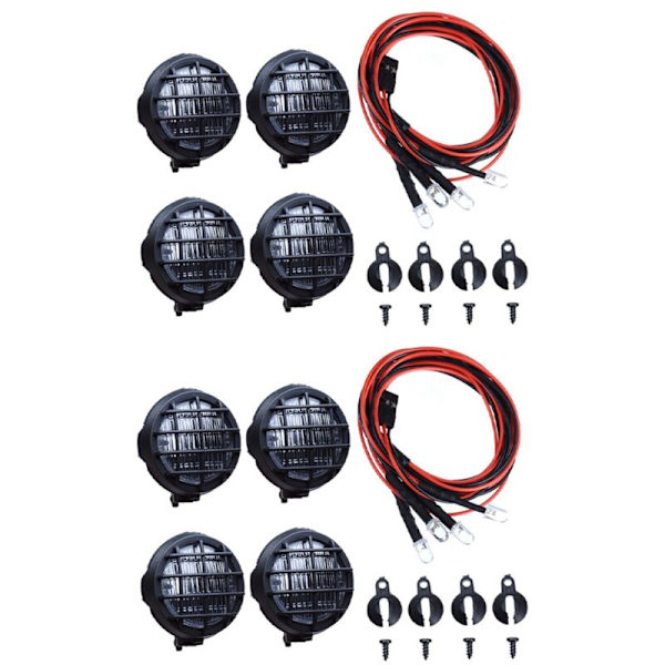 8 LED-valkoista valoa varjostimella 1/10 Rc-ryömintäauton lisävarusteisiin C