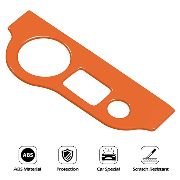 Headlight Switch Trim Panel Sticker ABS Interiør Tilbehør til Charger 2015-2021 (Orange)