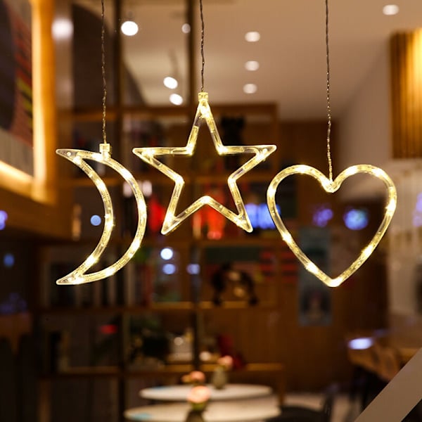 Julgransfönsterlampor, hängande julgransfönsterlampa med sugkopp, batteridriven hängande lampdekorationer för semesterbutik - snöflinga, AAF
