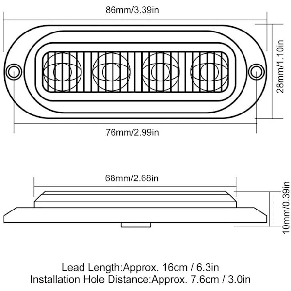 4 kpl Kirkkaat Kuorma-auton Sivuvalot 3000K IP65 Vedenkestävä LED Helppo Asennus Hätävilkku 12-24V Punainen Kuorma-auto