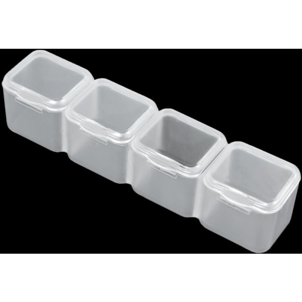 Neglekunst Plast Opbevaringsboks Display Organizer Holder til Rhinestones Perler Ring Øreringe Transparent 28 Slots