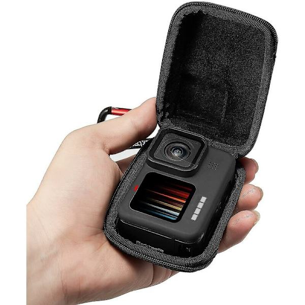Bärväska för Gopro 10/9/8/7, mini hårdskal bärväska resebar förvaringspåse, svart