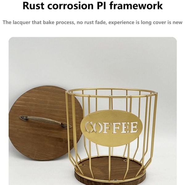 Hult kaffekapsel oppbevaringskurv, frukt kaffepute arrangørholder for hjem kafé hotell svart