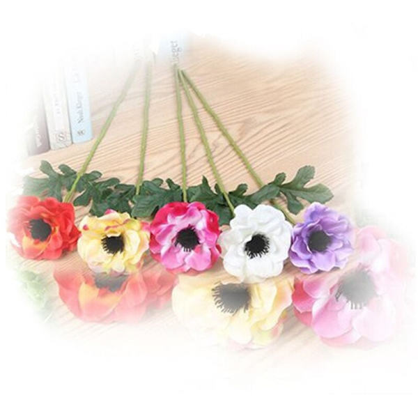 Simulering Silke Enstaka Huvud Dekoration Falska Blommor Bröllop Fest Bakgrund Rekvisita-C