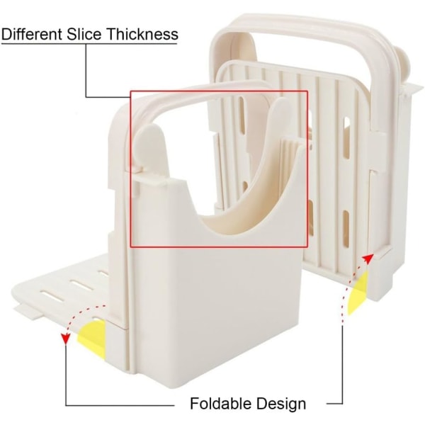 Brödskärare, brödskärare för hembakat bröd, justerbar smörgåsmaskin brödskärare Vikbar toastskivare Handbrödskärare med skärning