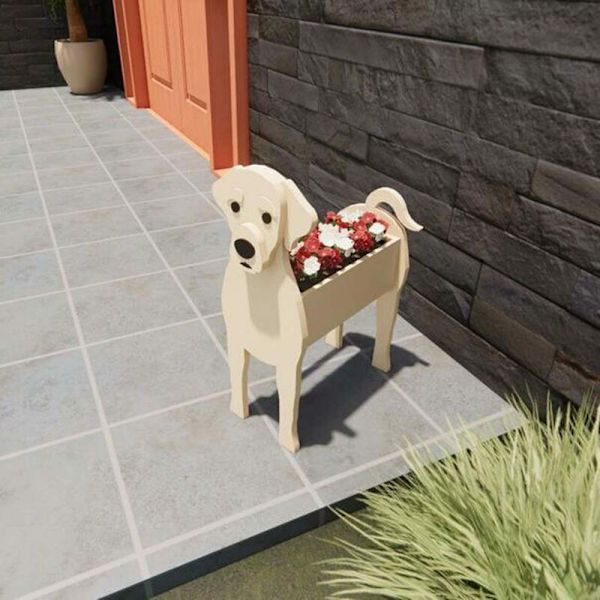 Sød hund blomsterpot tegneserie dyr have dekoration (Labrador blomsterpot)