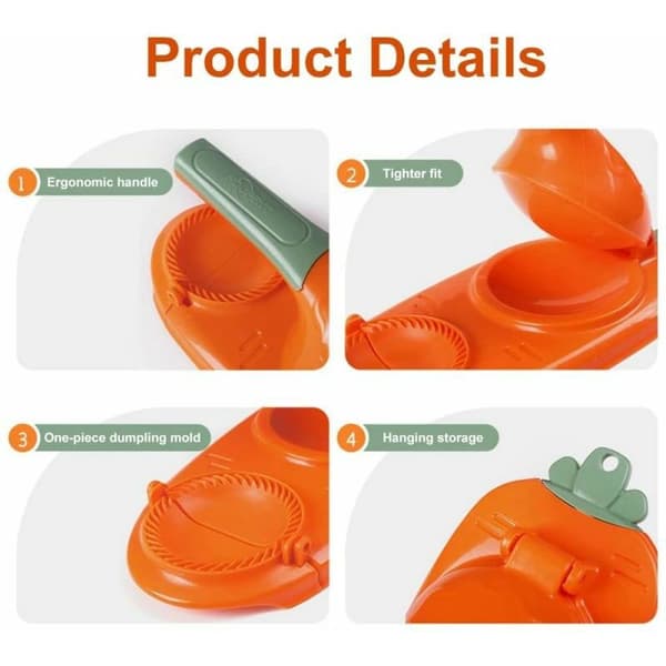 2 i 1 Dumpling Maker, Nytt Kjøkken Dumpling Making Tool, Manuell Dumpling Skin Mold for Baking Kaker (Klar Gul)