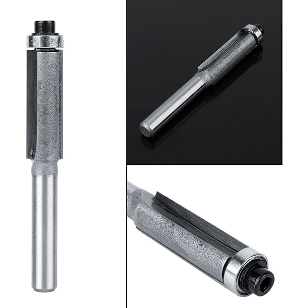 Flush Trim Router Bit, 1/4 3/8 10mm Flush Straight Trim Bit 1/4 Shank 2 Flutes Toppkulelager, Bearing Flush Trim Bit