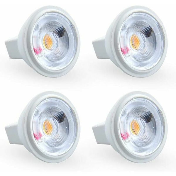 MR11 GU4 3W LED-pære Varmt Hvit 3000K AC/DC 12V - tilsvarer en 35W halogenpære (4 stk)