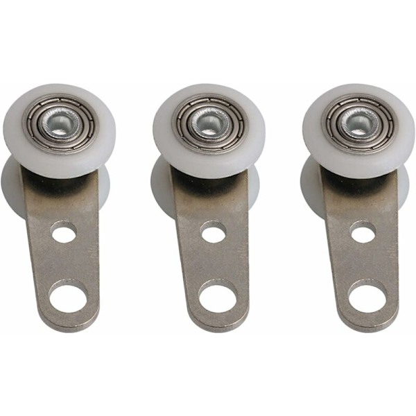Sett med 10 hjul for buet vinduer eller skyvedører, metall og plast, 4,5 x 1,9