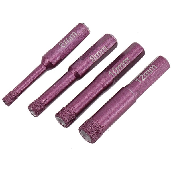 4 stk. serie keramiske borsett hullsagsett 6 mm 8 mm 10 mm 12 mm for keramiske fliser porselen marmor