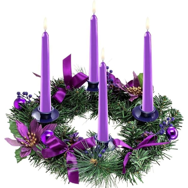 Julekrans med furukongler og bær - Adventskrans Ring Lysestake Julelysestake Bordpynt Skriveborddekorasjon Diameter 36 cm
