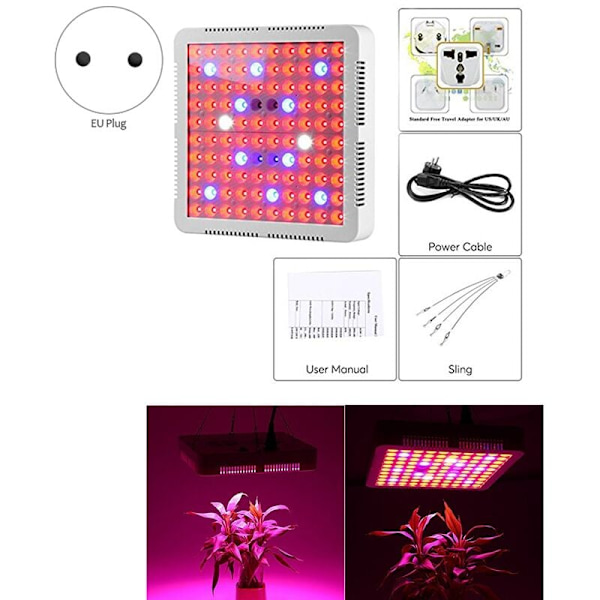 300W LED växtlampa Full Spectrum inomhus Hydro växt växer panel Led växtlampa växer lampa EU-kontakt