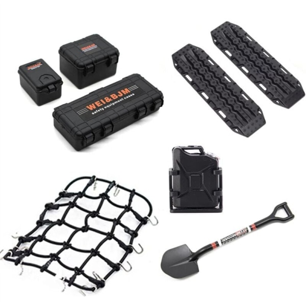 Universaali 8 kpl/setti simuloitu koristelu matkalaukku verkko kaivinkone TRX4 SCX10 90046 1/10 RC auton lisävarusteet oranssi