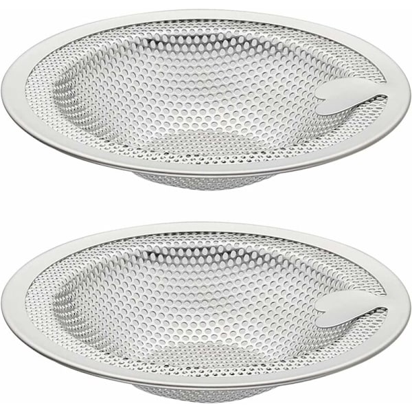 2 stk Hjerteformede Køkkenvaskfiltre, Rustfrit Stål Vaskfilter, Vaskgitter, Køkkenvaskprop, Aftapningsprop Si, Vasksikurv