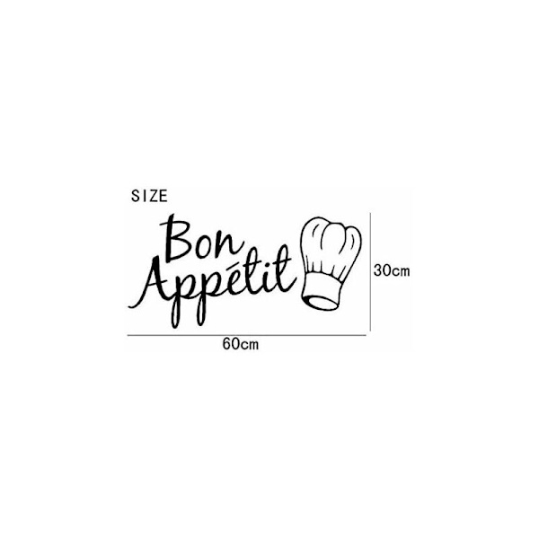 Bon Appetit Självhäftande Vinylväggdekaler för Kök Matrum Hemkonst Dekoration