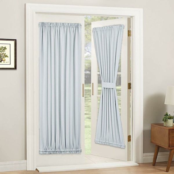 1 Panel Glidande Dörrgardin - Total Mörkläggning Termisk Dörrgardin Panel Blind och Skugga för Fransk Sidoljusdörr - 52\" x 72\" 1 Panel - Grå