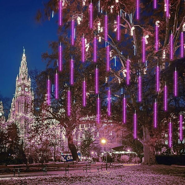 LED Meteorskurre Ljus, 80 8 Rör 576 LEDer Hög Ljusstyrka Vattentät Stalactite Vattenfall Ljus för Jul, Trädgård, Bröllop, Fest Dekoration
