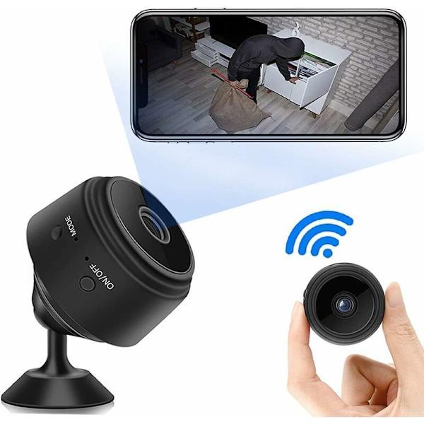 Mini dold WiFi-kamera, liten, Full HD 1080P Babyövervakningssäkerhetskamera, trådlös kamera med nattseende och rörelsedetektering, mikrokamera inomhus/utomhus