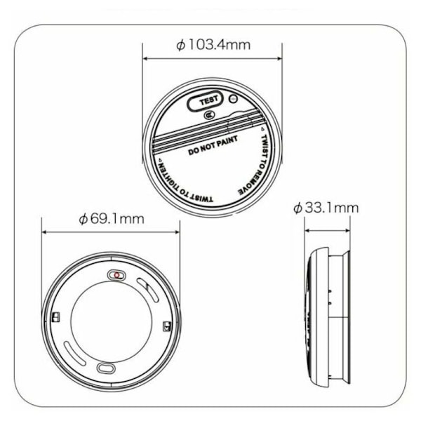 Set med 2 Lifedom & EN14604 rökgivarlarm - med batterier och tillbehör (vita)