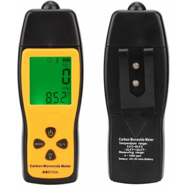 Bærbar Kulmonoxid Måler Kulmonoxid Monitor Kulgas Analysator Bærbar CO Gas Tester 135X47X25mm——