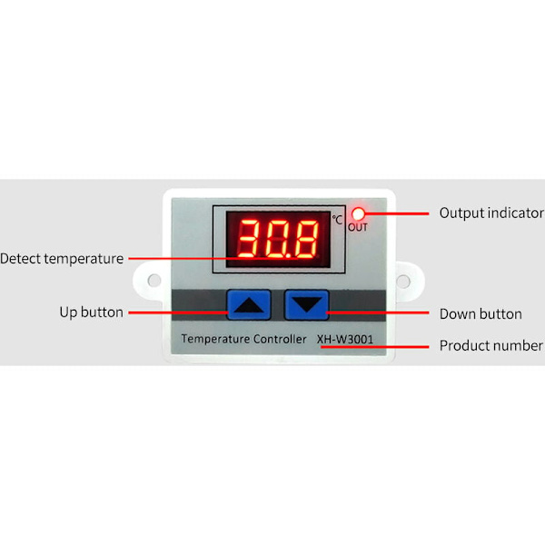 Digital temperaturregulator display termostat kontrol switch og termistor sensorer temperaturføler (220V 1500W)