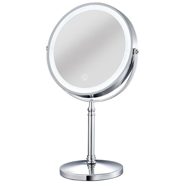 10X LED Spejl Genopladeligt Makeup Spejl med 3 Farver, Justerbar Lysstyrke Forstørrelse Kosmetik Spejl 2 Sider A
