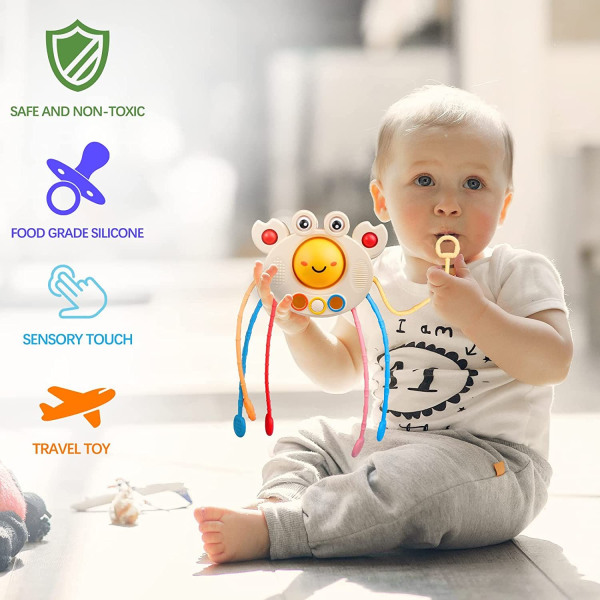 Montessori baby 1 år, tidig inlärningsleksak 6-18 månader, silikonsensorisk inlärning och barnsjukdomar, badleksak för baby, barnpresent till pojkeflicka