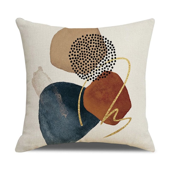 Kuddfodral 45 x 45 cm, 4-pack, Modern Dekor Estetisk Färgglad Abstrakt Geometrisk Minimalistisk Kuddfodral för Soffa Heminredning (45x45cm,A)