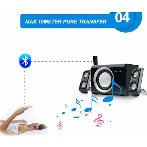 Rt-B6 2-i-1 Bluetooth-sender og -modtager Trådløs Audioadapter med 3,5 mm Audio Hifi Lyd til Smartphone-TV-PC