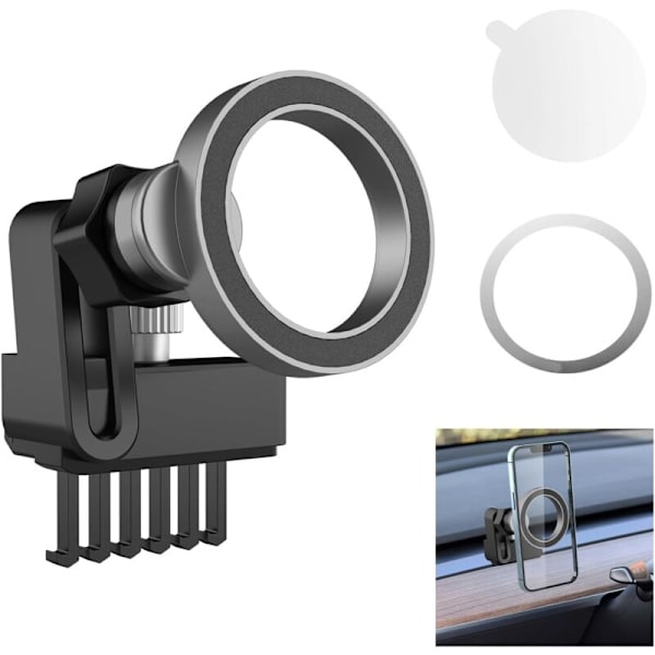 Biltelefonholder, Magnetisk Ventilation Biltelefonholder, Magsafe Ring, Biltilbehør til Tesla Model Y/3