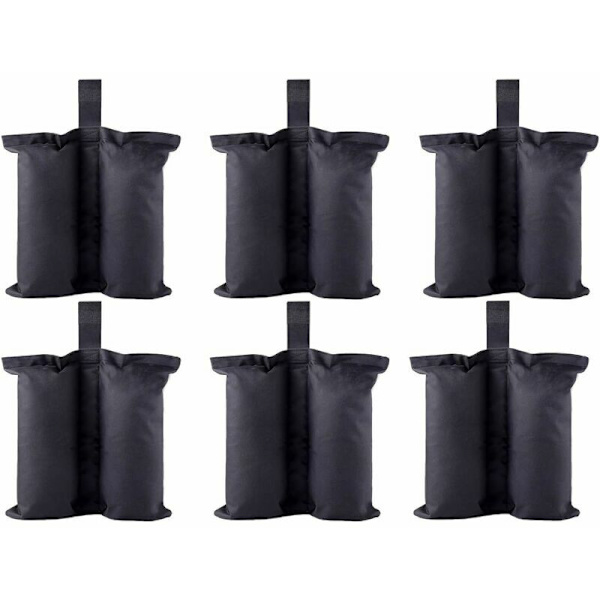 6-pack 40lb markisviktpåsar fotsandpåsar för utomhus omedelbar solskydd - Endast påsar, sand ingår ej